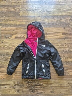 The North Face 3 In 1 Jacket Girls Pink Black Coat Size 6 XS